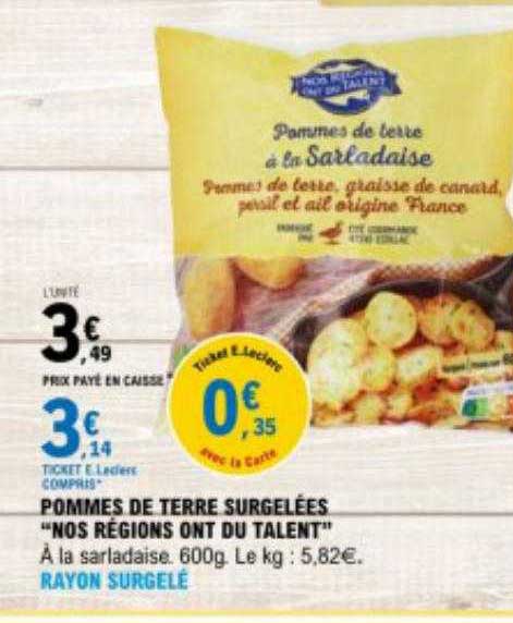 pommes de terre surgelées "nos régions ont du talent"