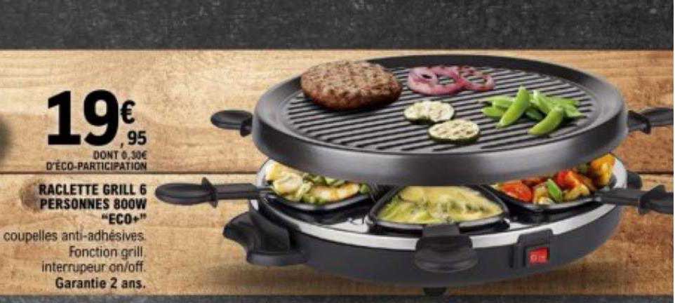 Raclette Grill 6 Personnes 800w "éco+"