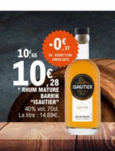 rhum mature barrik "isautier"