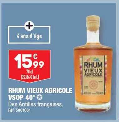Rhum Vieux Agricole Vsop 40°