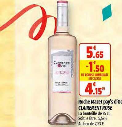 roche mazet pay's d'oc clairement rosé
