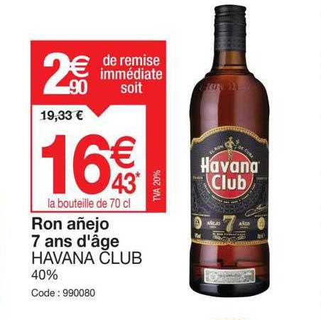 ron añejo 7 ans d'âge havana club