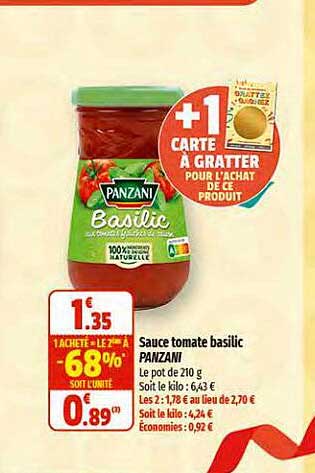 Sauce Tomate Basilic Panzani
