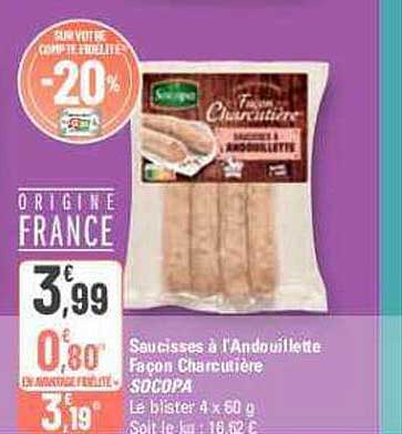saucissons à l'andouillette façon charcutière socopa