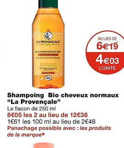shampoing bio cheveux normaux "la provençale"