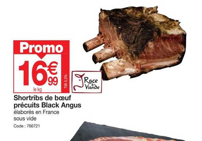 shortribs de bœuf précuits black angus