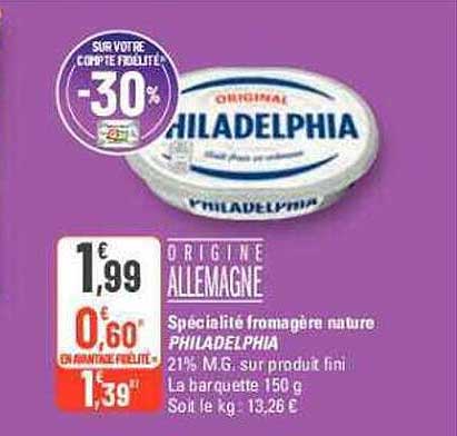 Spécialité Fromagère Nature Philadelphia
