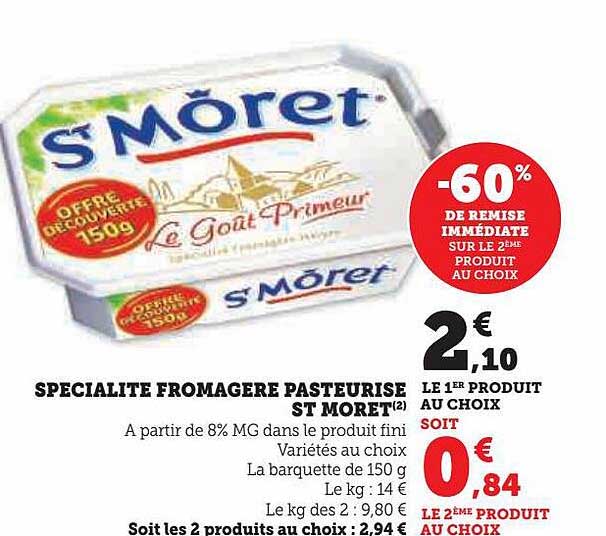 spécialité fromagère pasteurisé st môret