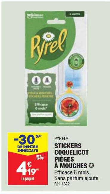 stickers coquelicot pièges à mouches pyrel