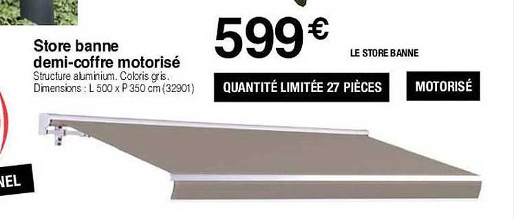 store banne demi-coffre motorisé