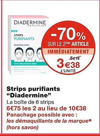 strips purifiants "diadermine"