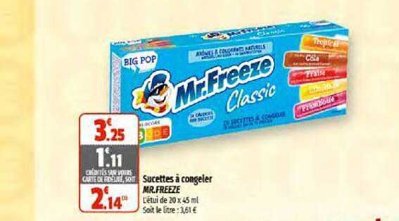 sucettes à congeler mr.freeze