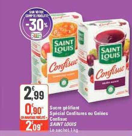 sucre gélifiant spécial confitures ou gelées confisac saint louis