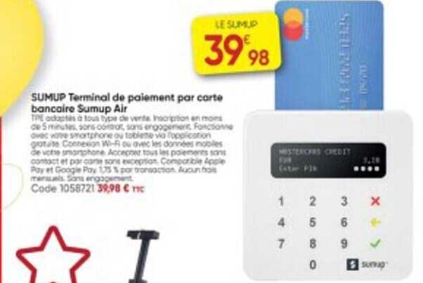 sumup terminal de paiement par carte bancaire sumup air