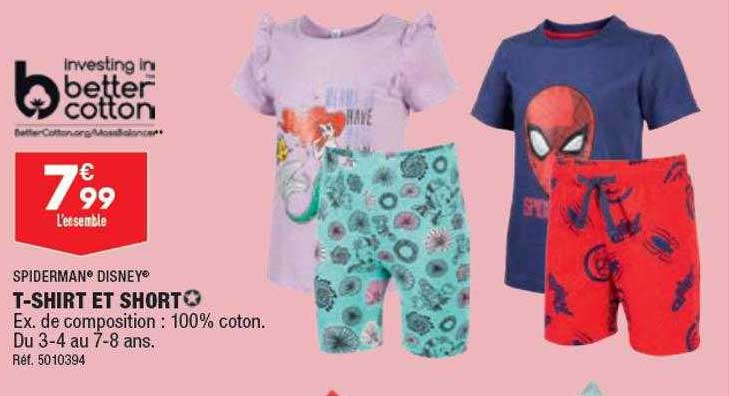 T-shirt Et Short Spiderman Disney