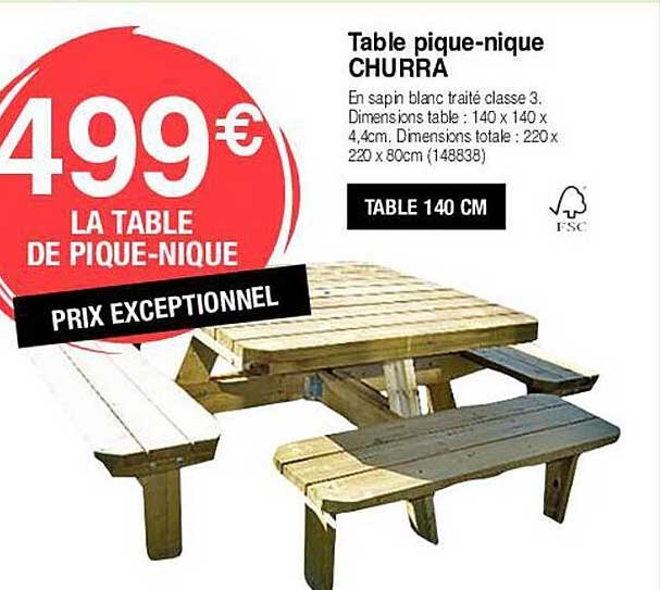 table pique-nique churra