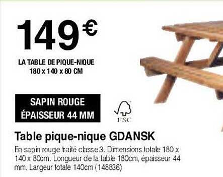 table pique-nique gdansk