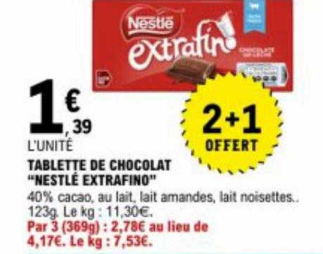 Tablette De Chocolat "nestlé Extrafino"