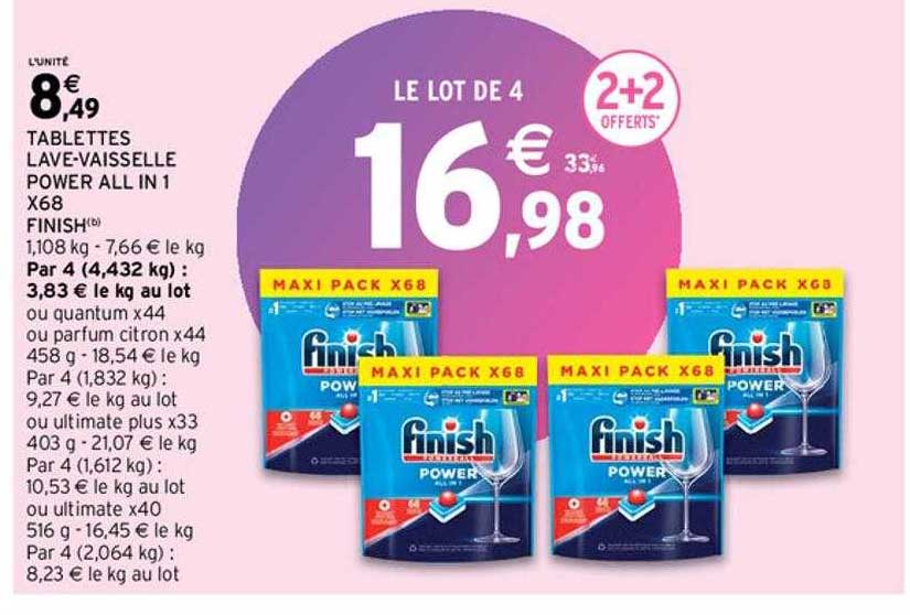 tablettes lave-vaisselle power all in 1 x 68 finish