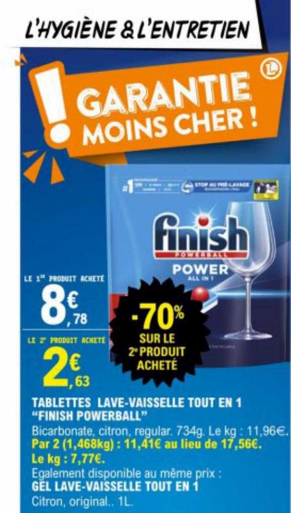 tablettes lave-vaisselle tout en 1 "finish powerball"