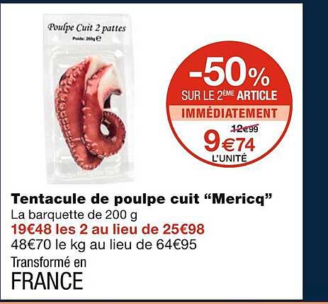 tentacule de poulpe cuit "mericq"