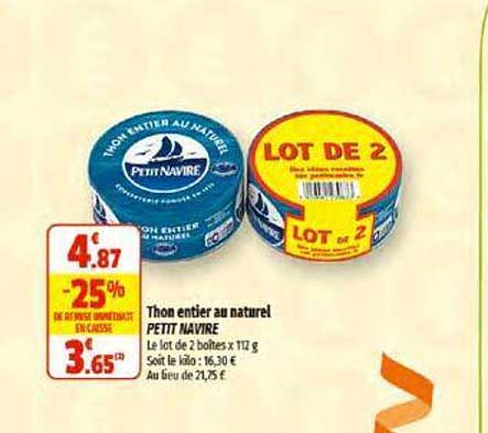 Thon Entier Au Naturel Petit Navire