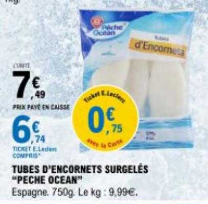 Tubes D'encornets Surgelés "pêche Océan"