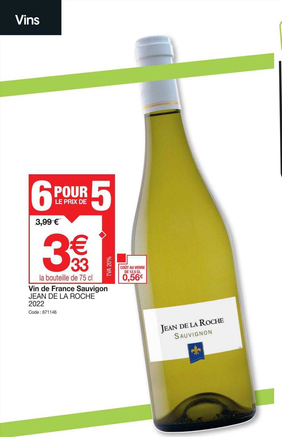 vin de france sauvignon jean de la roche 2022