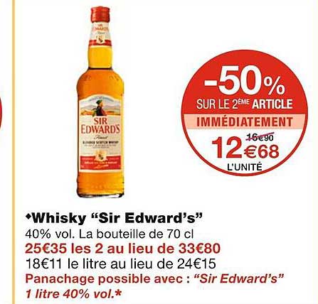 whisky "sir edward's"