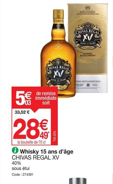 whisky 15 ans d'âge chivas régal xv