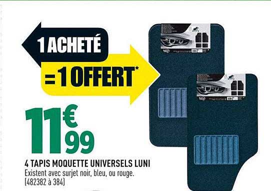 4 tapis moquette universels luni