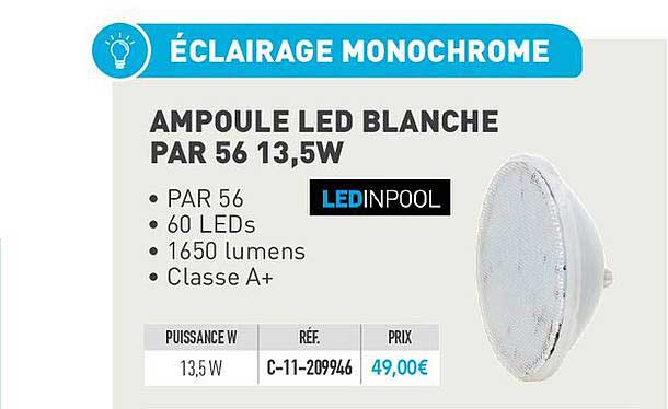 ampoule led blanche par 56 13.5w ledinpool