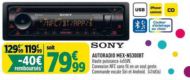 autoradio mex n5300bt sony