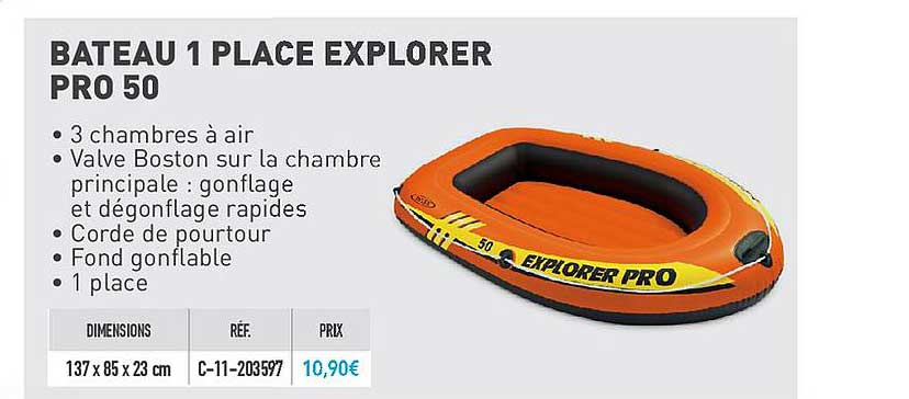 bateau 1 place explorer pro 50
