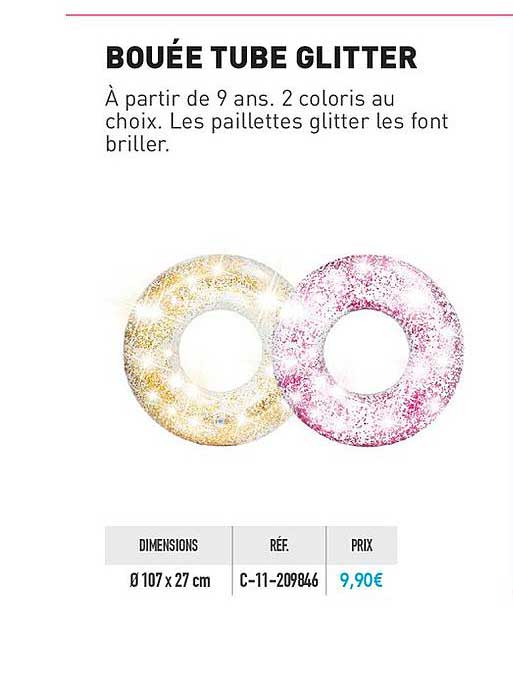 bouée tube glitter