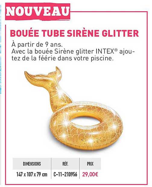 bouée tube sirène glitter