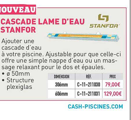 cascade lame d'eau stanfor