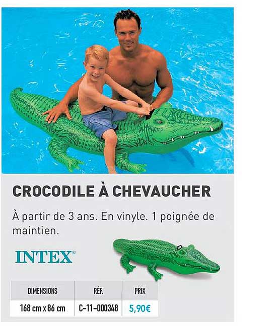 crocodile à chevaucher intex