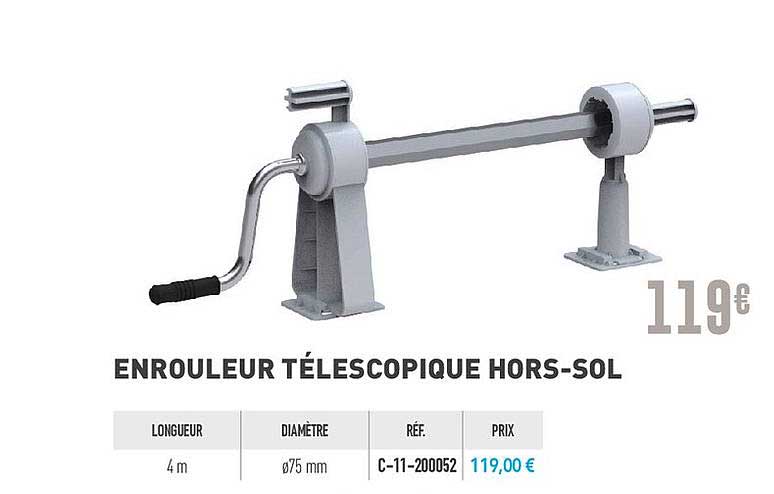 enrouleur télescopique hors sol