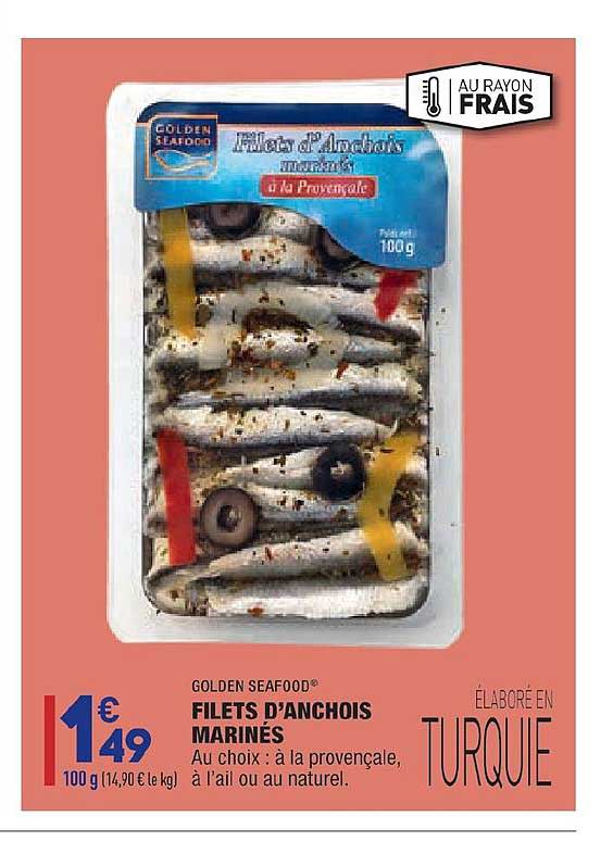filets d'anchois marinés golden seafood