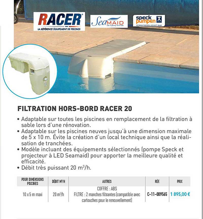 filtration hors bord racer 20