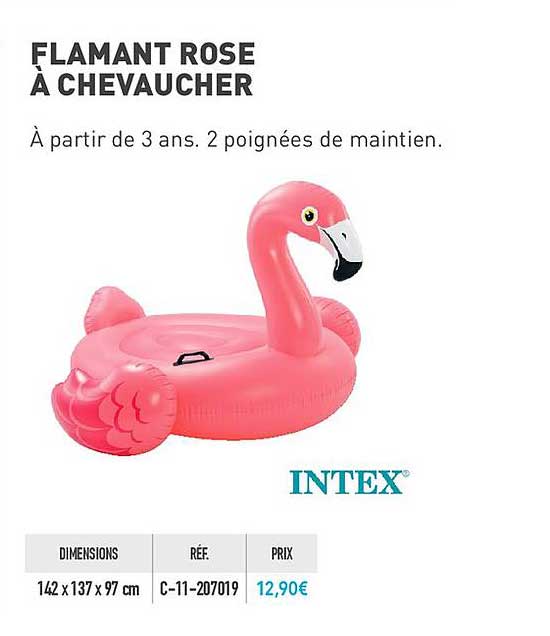 flamant rose à chevaucher intex
