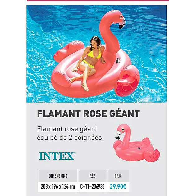 flamant rose géant intex