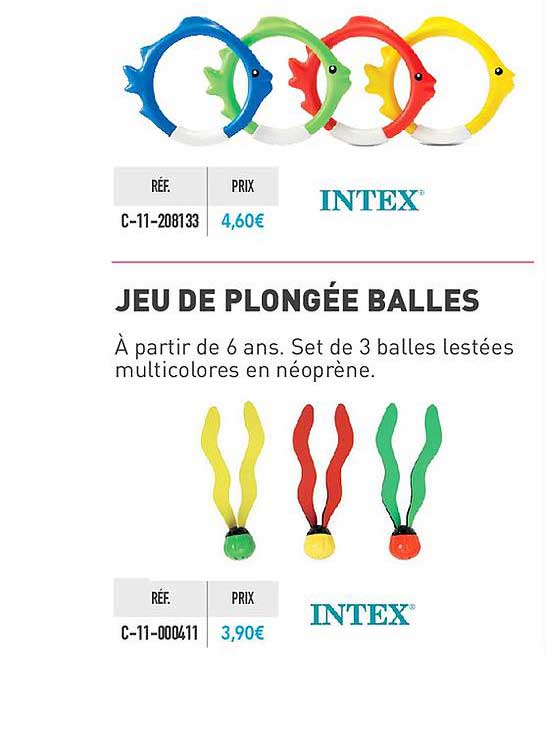 Jeu De Plongée Balles Intex