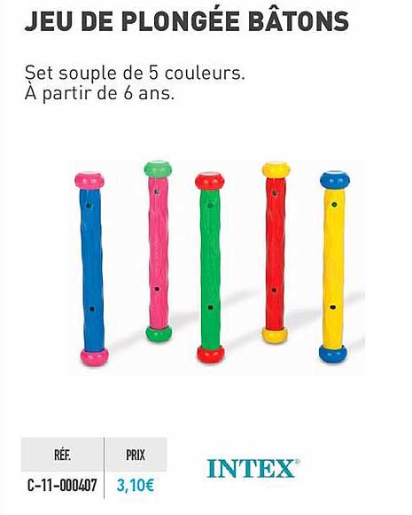 jeu de plongée bâtons intex