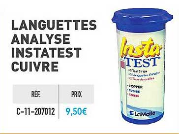 languettes analyse instatest cuivre