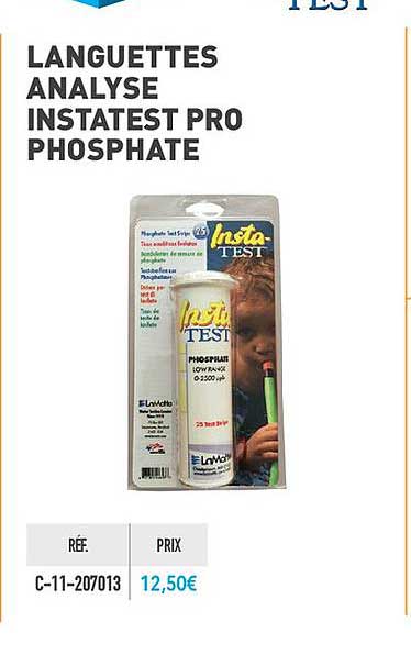 languettes analyse instatest pro phosphate