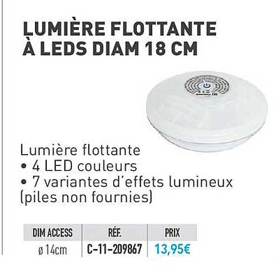 lumière flottante à leds diam 18 cm