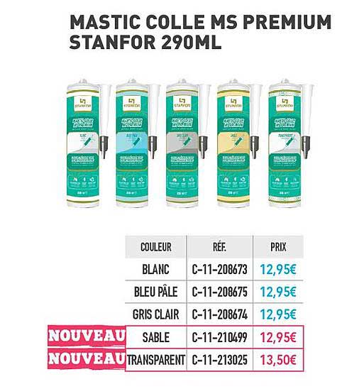 mastic colle ms premium stanfor 290 ml