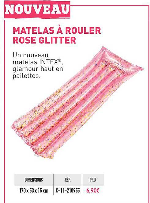 matelas à rouler rose glitter